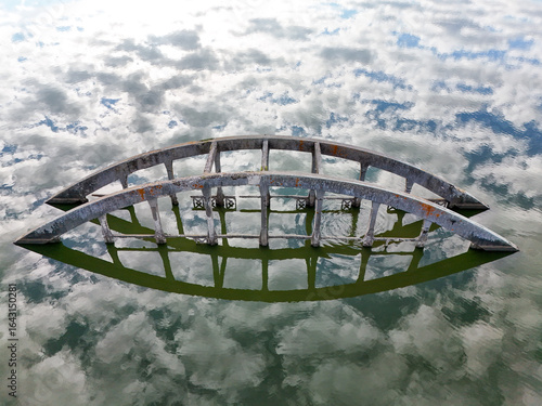 Flooded bridge