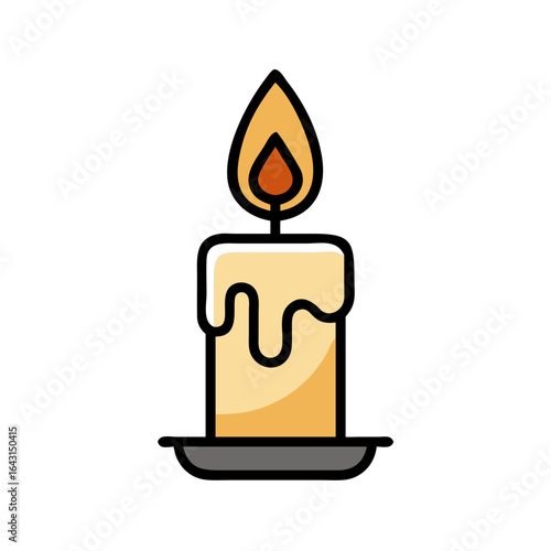 Burning candle icon design.
