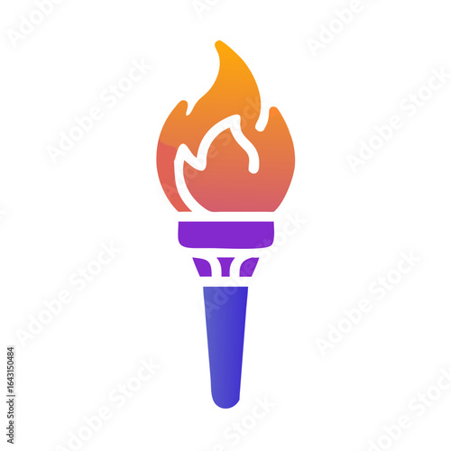 Burning flame torch icon design.