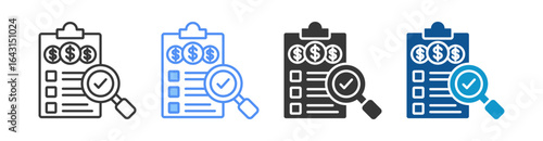 Auditing Icon Set Multiple Style Collection