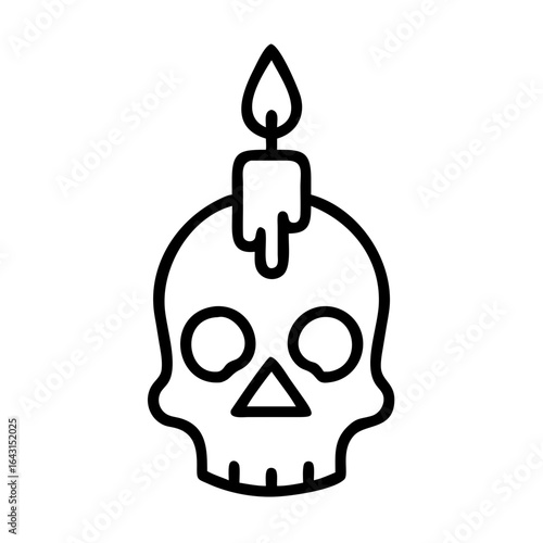 Candle in skull icon design.