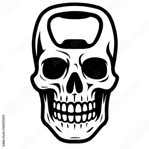 Edgy Skull Bottle Opener Vector: Unleash Your Drink with Macabre Style