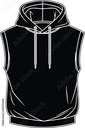 Men’s sleeveless hoodie pullover – casual athletic gym workout hooded tank top with drawstring for summer sports, fitness, and streetwear