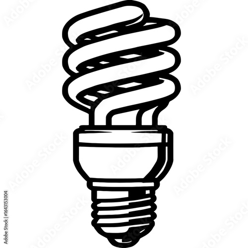 Modern CFL Lightbulb Vector: Symbol of Efficiency and Green Energy