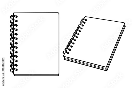 Versatile Blank Spiral Notebooks Vector Illustration for Creative Projects and Learning