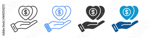 Charity Icon Set Multiple Style Collection