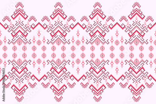 Ikat ethnic abstract geometric embroidery knitting element seamless on yellow background pattern. Native decorative design for fabric, fashion, texture, wallpaper, border, line, lace, decoration
