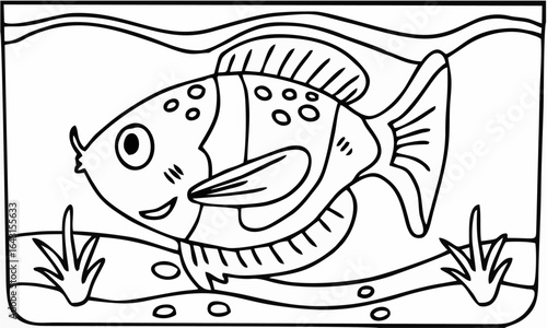 A fish is swimming in a tank ...