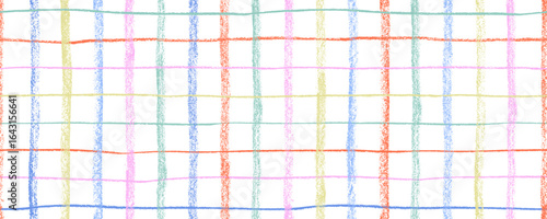 Colorful geometric plaid seamless pattern. Doodle stripes background.
