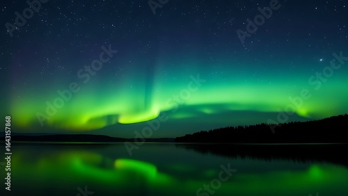 Wallpaper Mural Aurora Borealis Reflected in Serene Lake Under Starry Night Torontodigital.ca