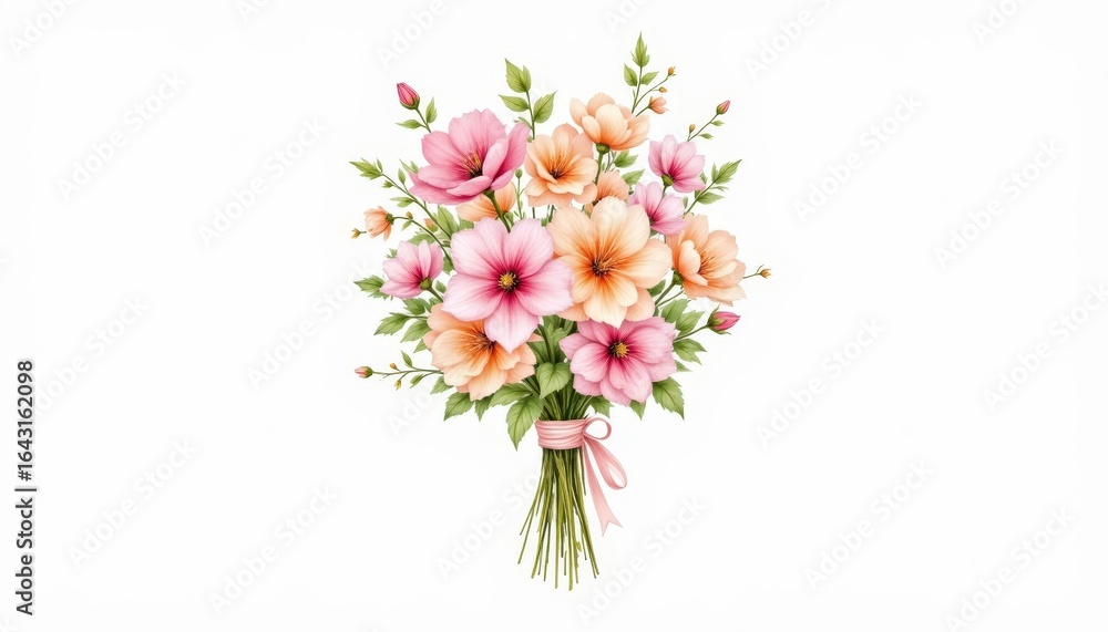 Obraz premium Beautiful pink flower bouquet vibrant spring bloom in lush greenery