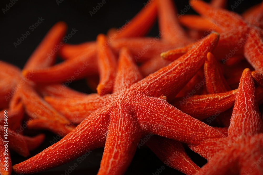 Vibrant Orange Starfish on Dark Background - Marine Life. Vibrant Orange Starfish on Dark Background - Marine Life.