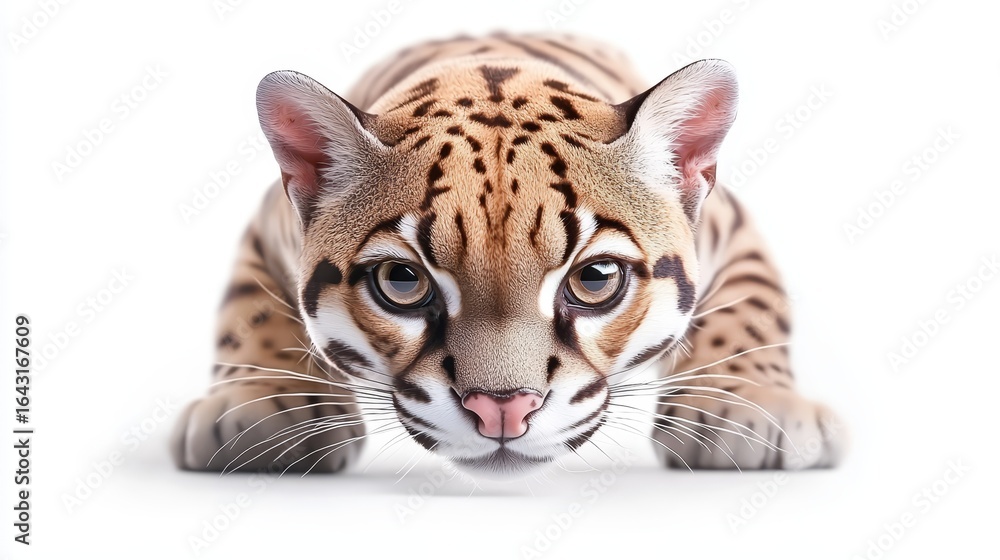 Fototapeta premium Intense gaze clouded leopard closeup captivating wildlife portrait clouded