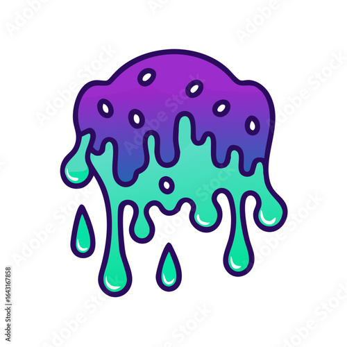 Dripping toxic slime icon design.