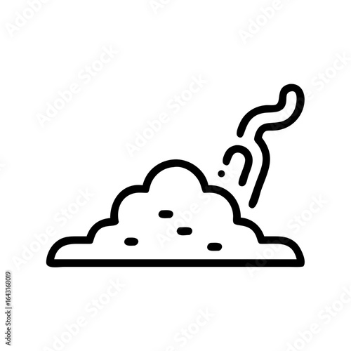Dusty grave powder icon design.