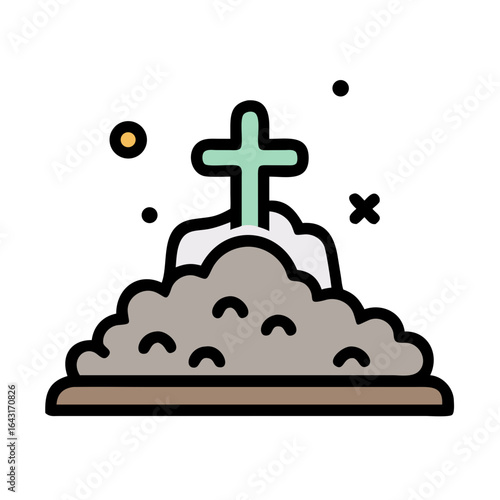 Grave dust icon design.