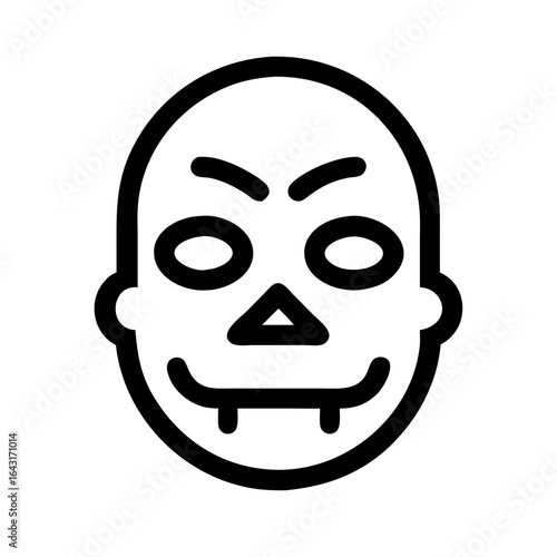 Haunted cursed mask icon design.