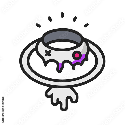 Haunted cursed ring icon design.