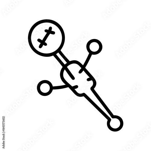 Piercing voodoo pin icon design.