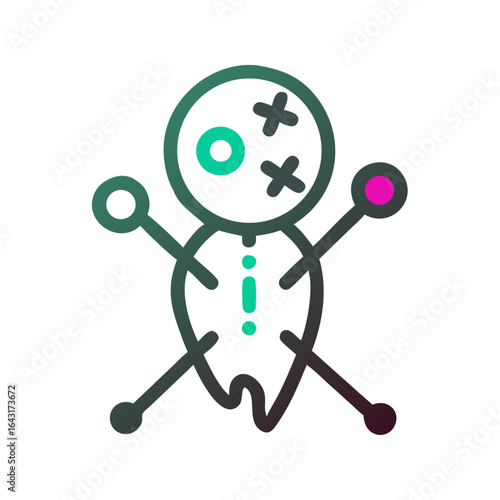 Piercing voodoo pin icon design.