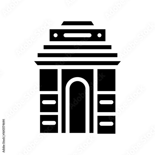 gate building glyph icon vector
