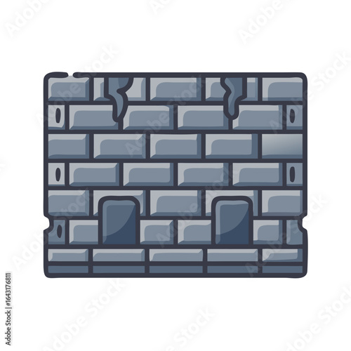 Stone dungeon wall icon design.