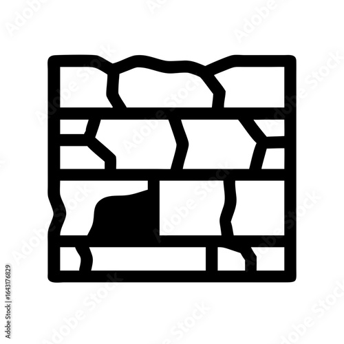 Stone dungeon wall icon design.