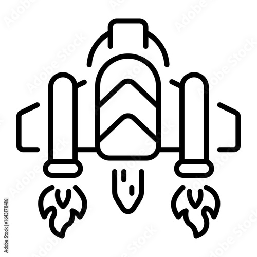 A line style icon showing thruster