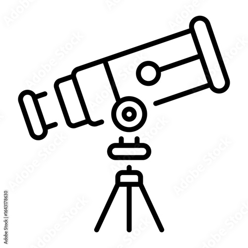 A linear style icon representing telescope