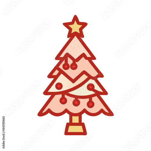 Christmas tree decor icon design.