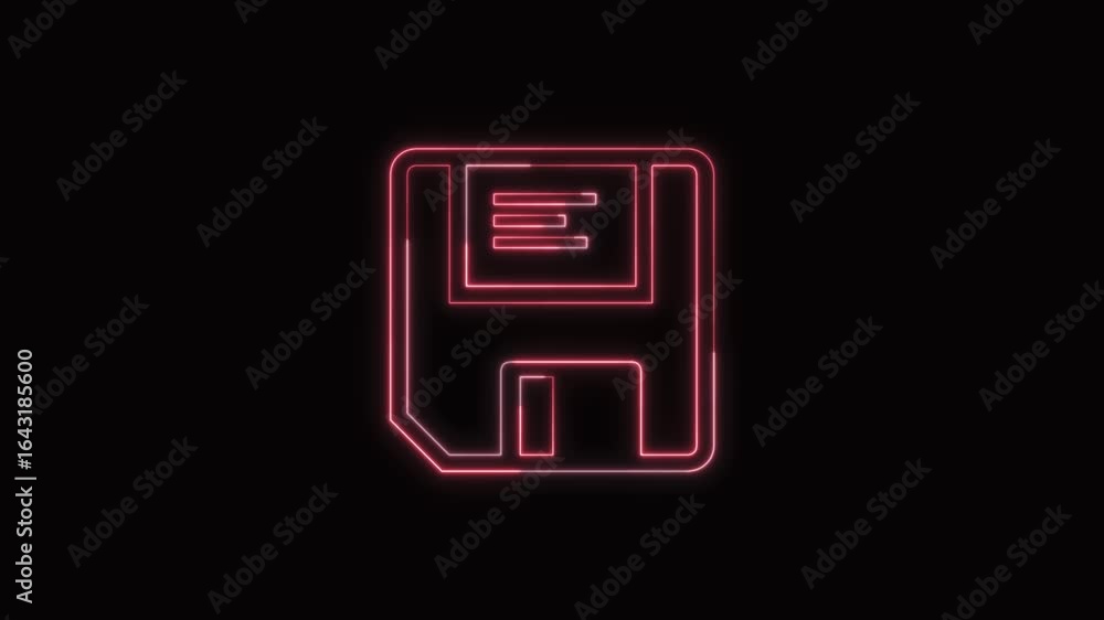 Save Icon Neon Seamless Loop 4K Black Background Animated Promotional Typography for Video Editing Save Icon Neon Seamless Loop 4K Black Background Animated Promotional Typography for Video Editing