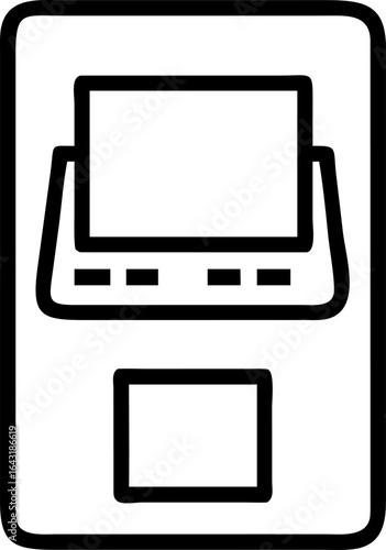Modern atm machine front view illustration for financial services