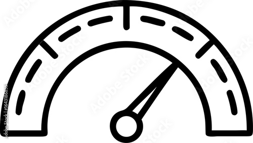 Credit score gauge meter with pointer and scale
