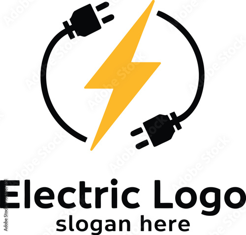 Yellow bolt black plug logo