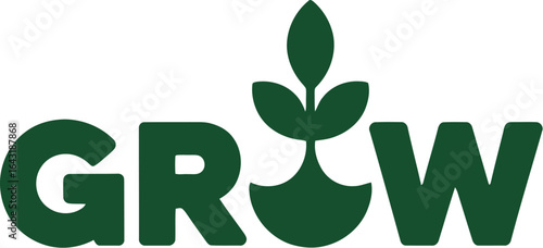 The word grow with a plant