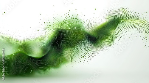Abstract green particle wave motion design.