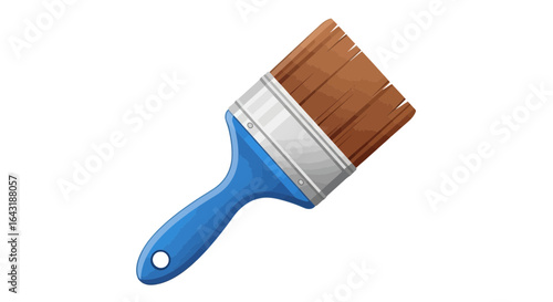 Illustrative blue paintbrush for artistic projects, paint application design