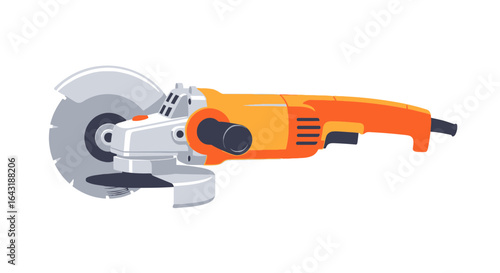 Isolated Angle Grinder Illustrative Tool, Construction and Repair Concept