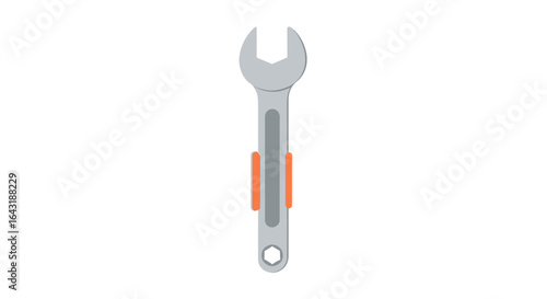 Isolated adjustable wrench on a white background perfect for illustrations