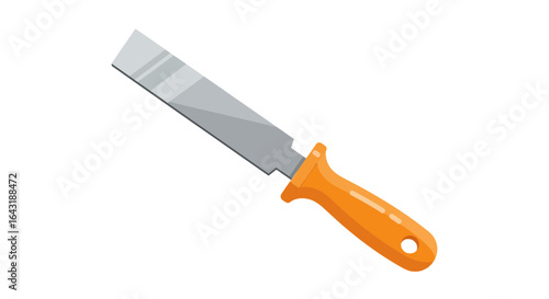 Precision tool for metal shaping a flat file with ergonomic handle
