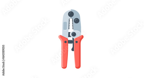 Vector illustration showcases wire stripper tool, design in flat style