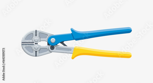 Vibrant bolt cutter illustration for construction and industrial use