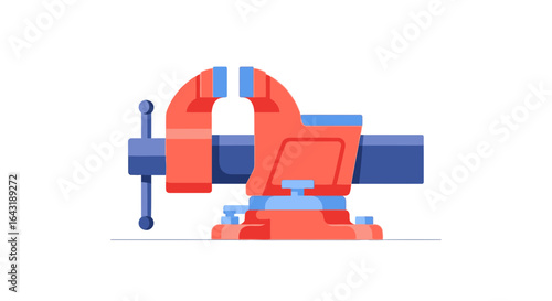 Vise tool equipment illustration with flat design on a white background