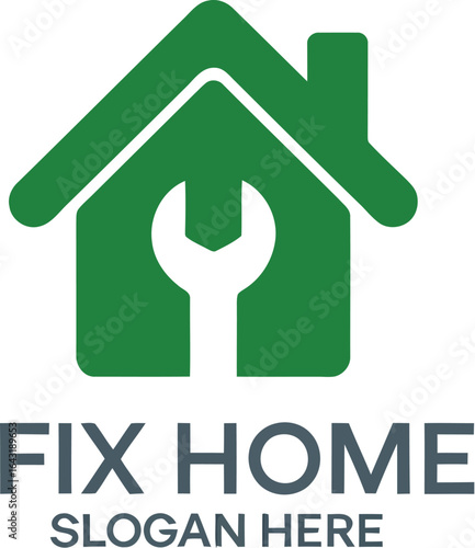 Green house wrench logo design