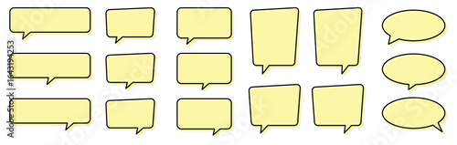 Yellow Chat and Speech Bubble Set.
