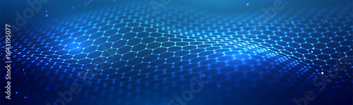 Medical hexagon background featuring honeycomb patterns and blue science elements. 3D molecule textures for biotech or nano designs. Futuristic mesh grids or chemical shields for tech banners.