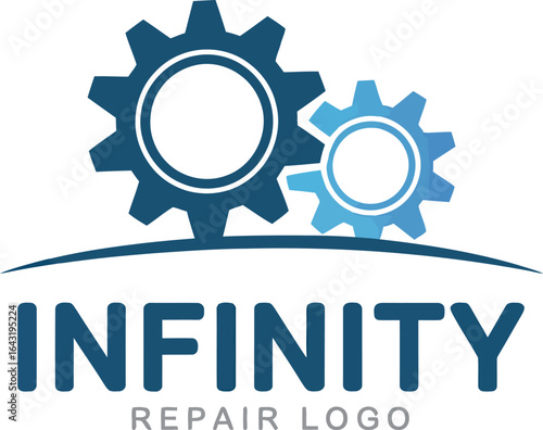 Infinity repair logo with gears