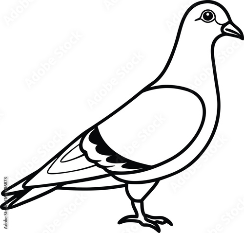 Vector illustration of a peace dove silhouette with outstretched wings, a symbol of nature and wildlife