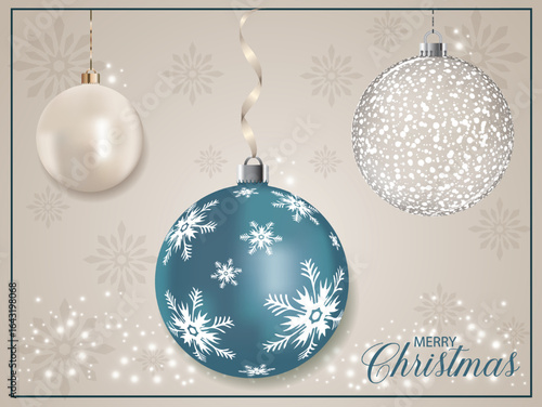 A beautifully crafted blue pearl Christmas decoration featuring a snowflake motif on a seasonal backdrop.