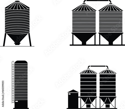 Black and white silo collection